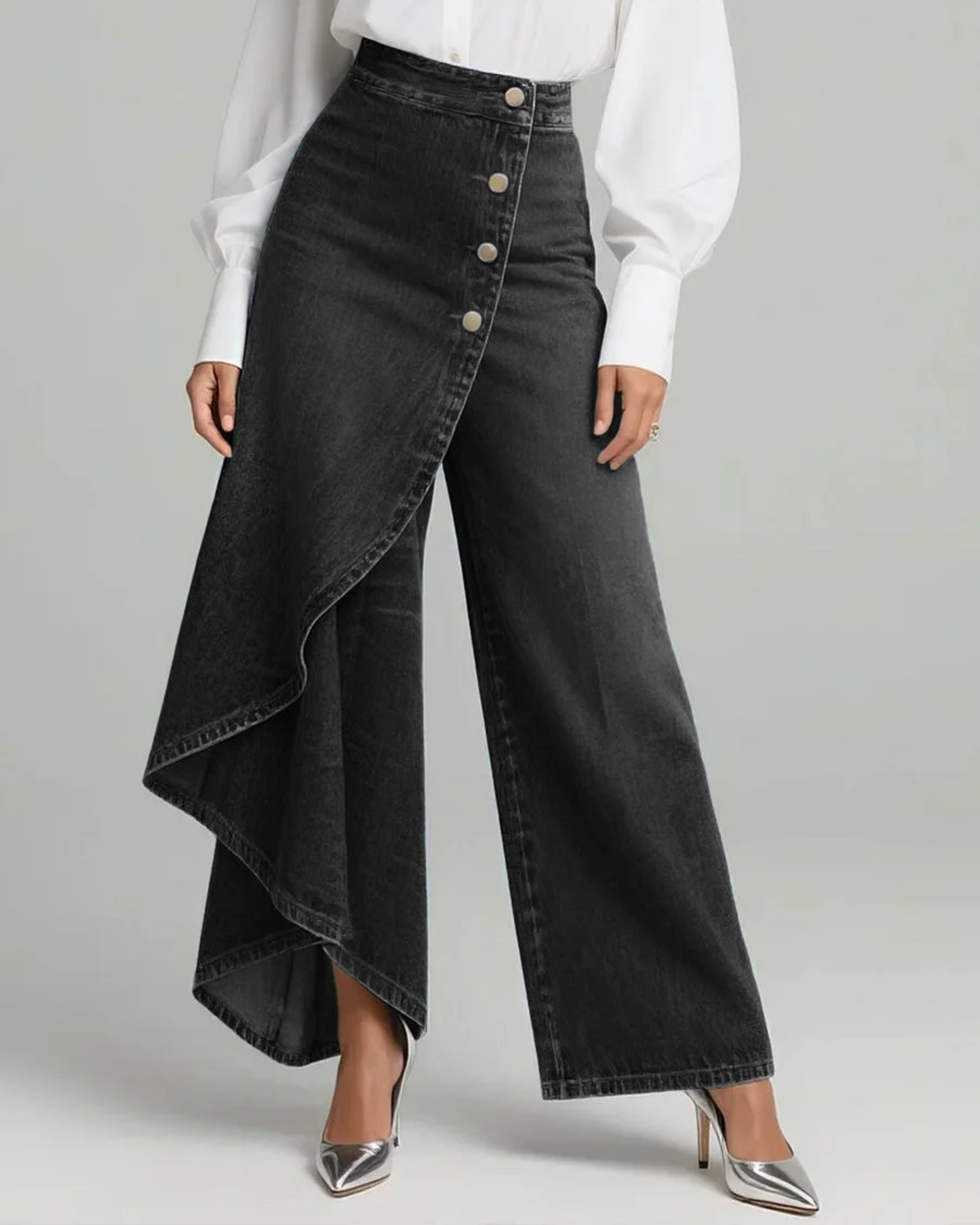 Calvra™ | Jeansbyxor med Omlott