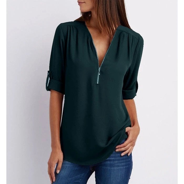 Gwen | Chic blus med dragkedja