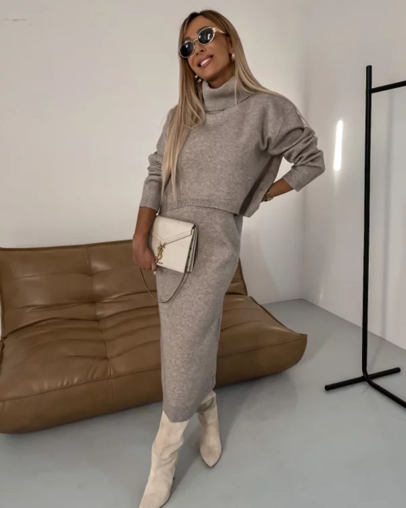 Dilia | Set med Eleganta Stickade Plagg