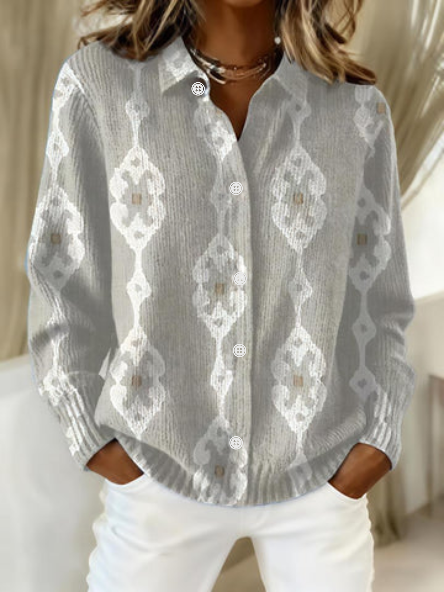 Renee | Stickad elegant hoodie-blus