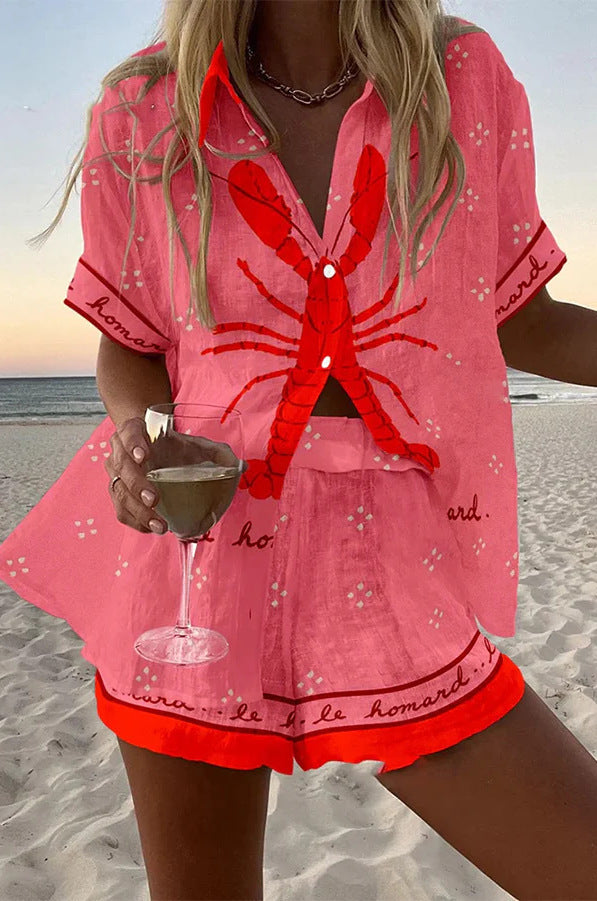 Pallina™ Rosa Shortsset med Hummer