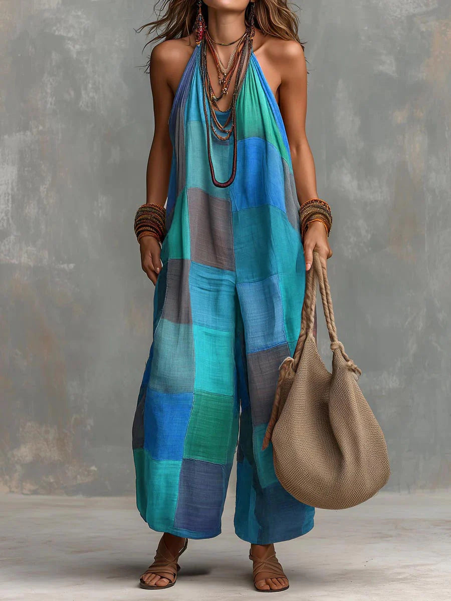 Patchwork Boho-jumpsuit™ – Svalka och Frihet i en Unik Konstnärlig Stil