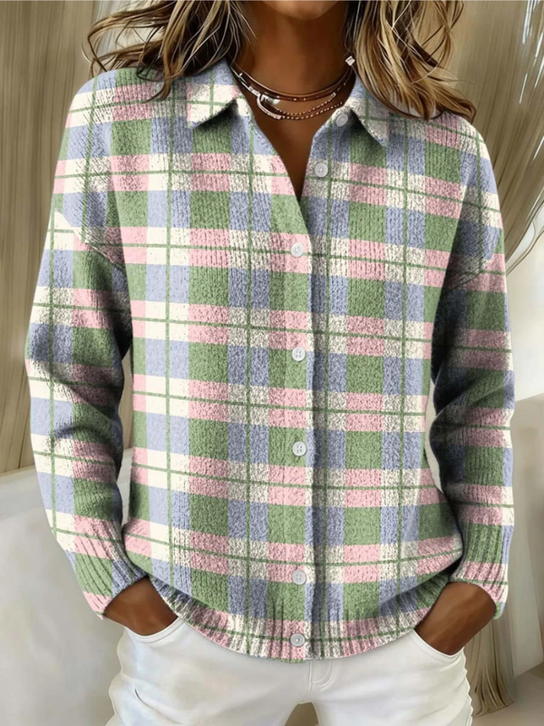 Lena | Rutig hoodie-blus