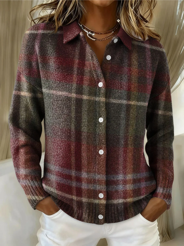 Emily | Rutig hoodie-blus