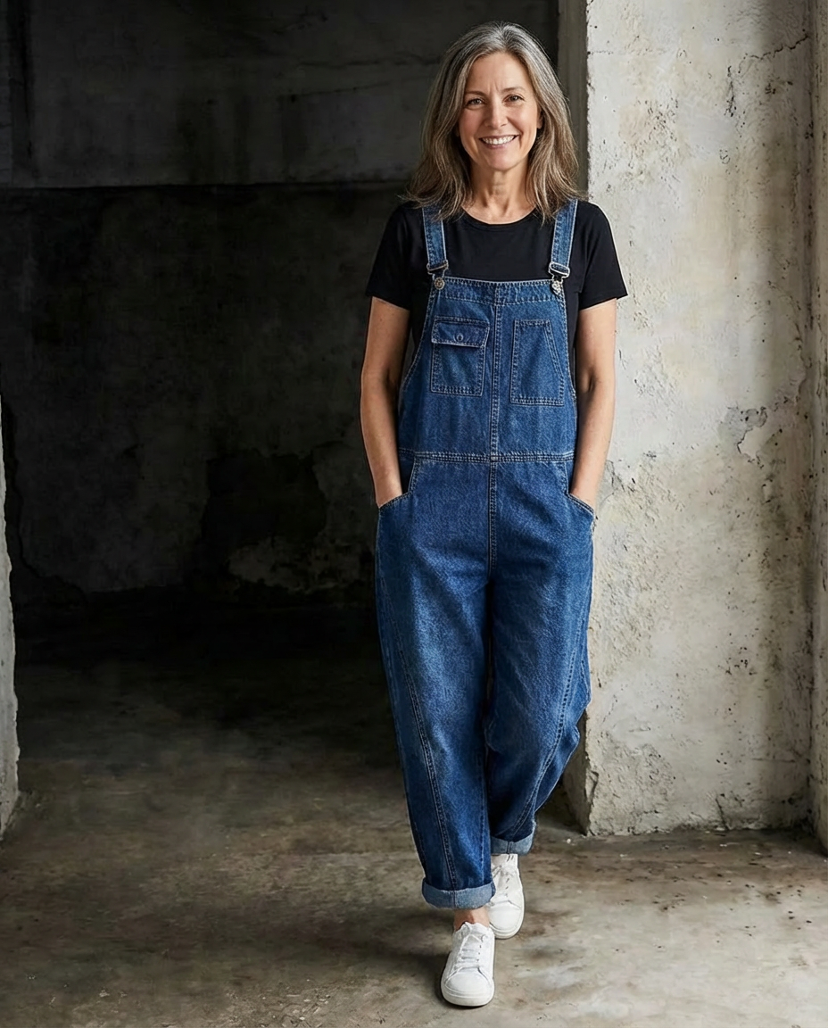 Jade | Baggy Jeans-hängselbyxor