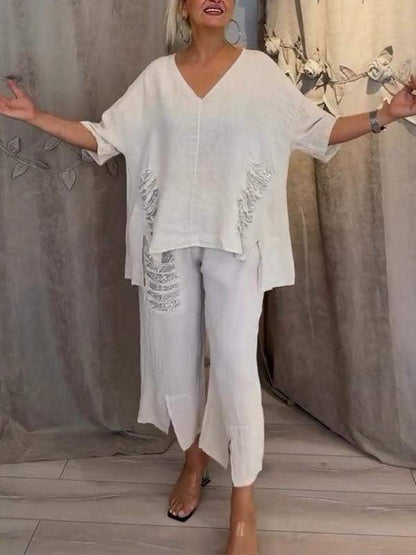 Bianca | Elegant Tvådelat Sommarset för Soliga Dagar