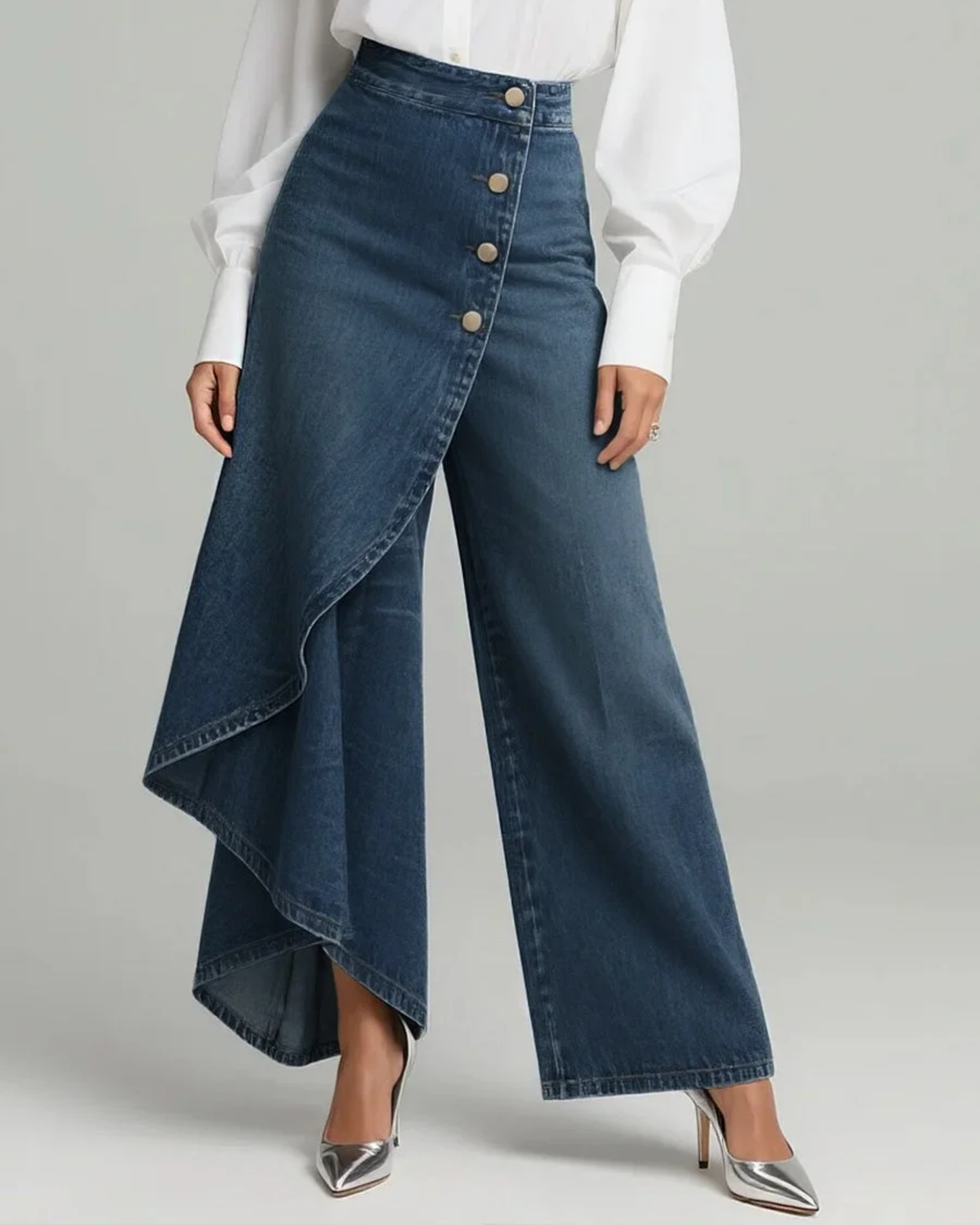 Calvra™ | Jeansbyxor med Omlott