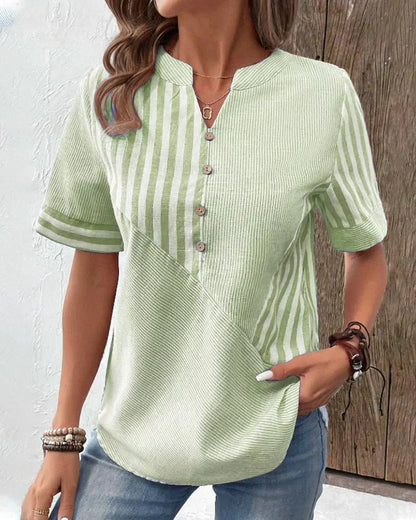 Lila | Randig mjuk blus