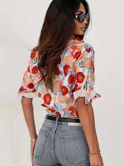 Mylene | Blommig färgglad blus