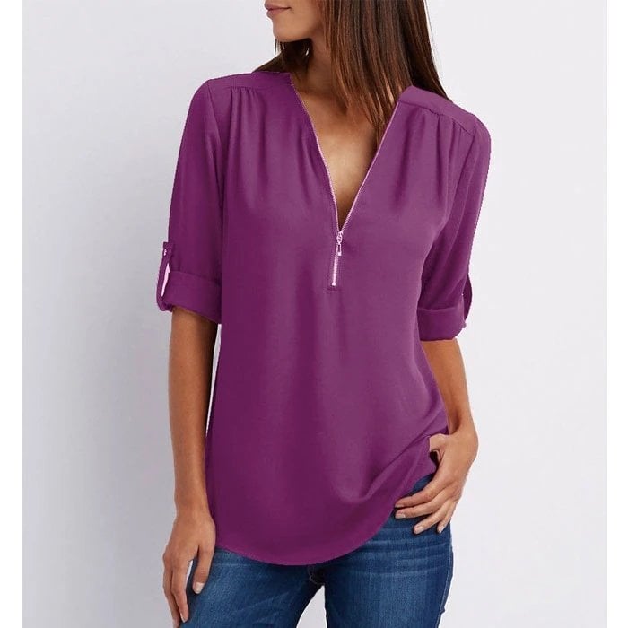 Gwen | Chic blus med dragkedja