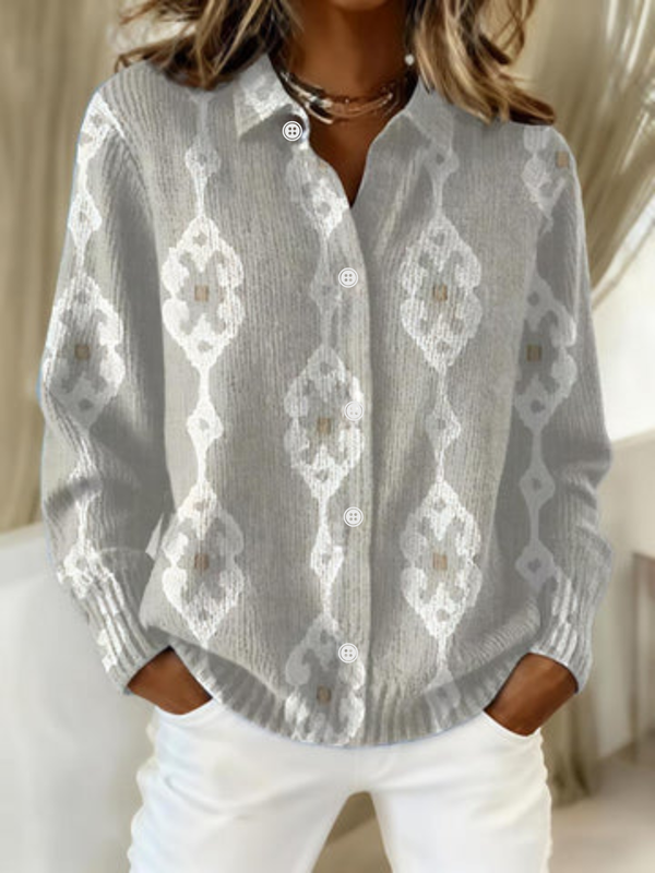 Renee | Stickad elegant hoodie-blus