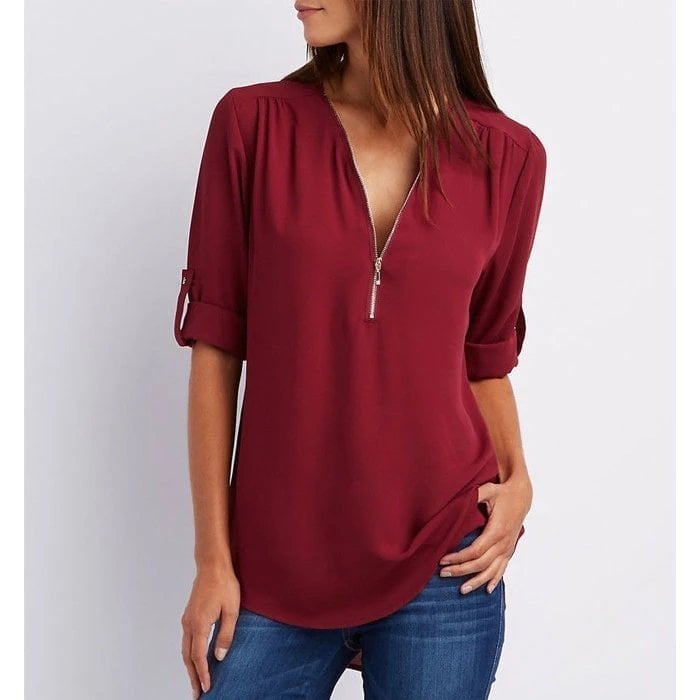 Gwen | Chic blus med dragkedja