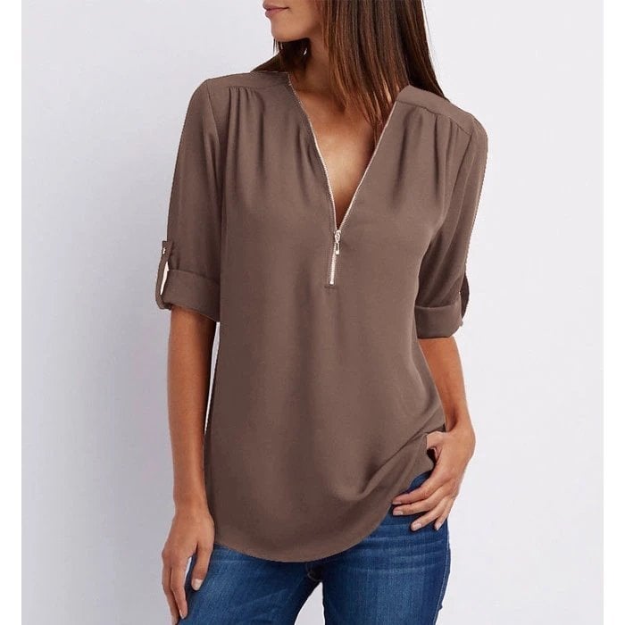 Gwen | Chic blus med dragkedja
