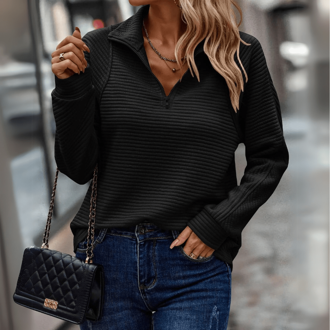 Jenica | Chic tröja med halv dragkedja