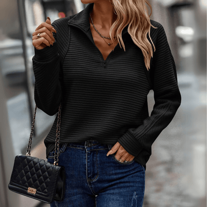 Jenica | Chic tröja med halv dragkedja