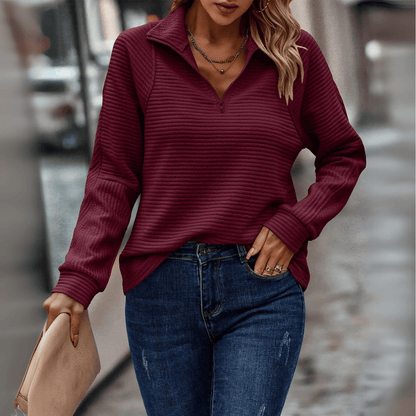 Jenica | Chic tröja med halv dragkedja