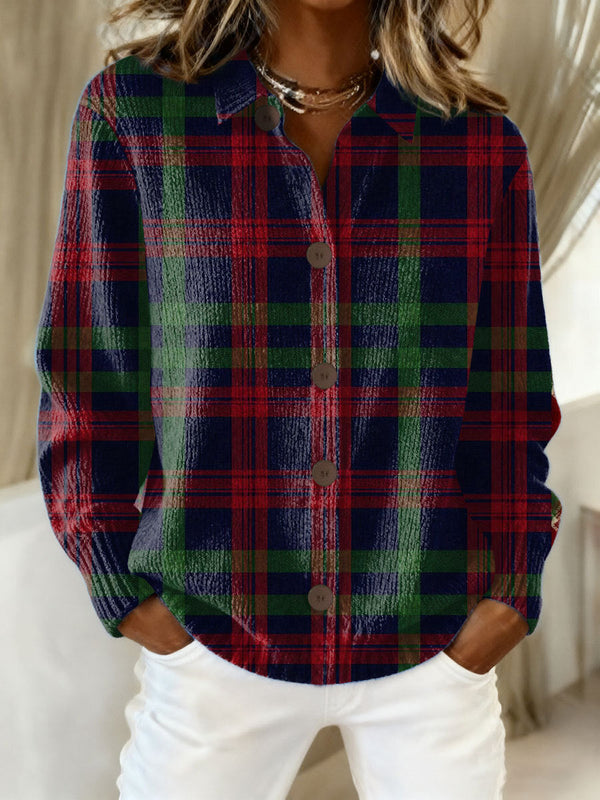 Tess | Rutig hoodie-blus