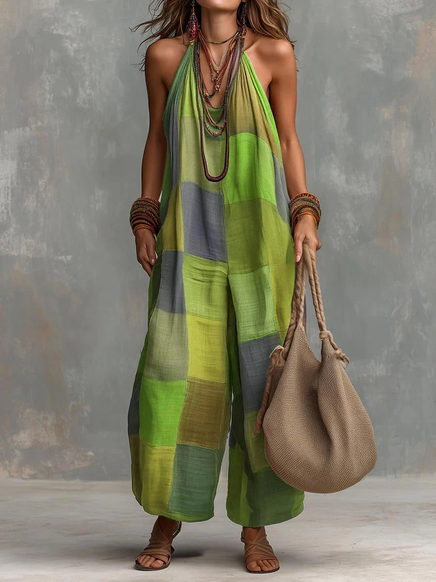 Patchwork Boho-jumpsuit™ – Svalka och Frihet i en Unik Konstnärlig Stil