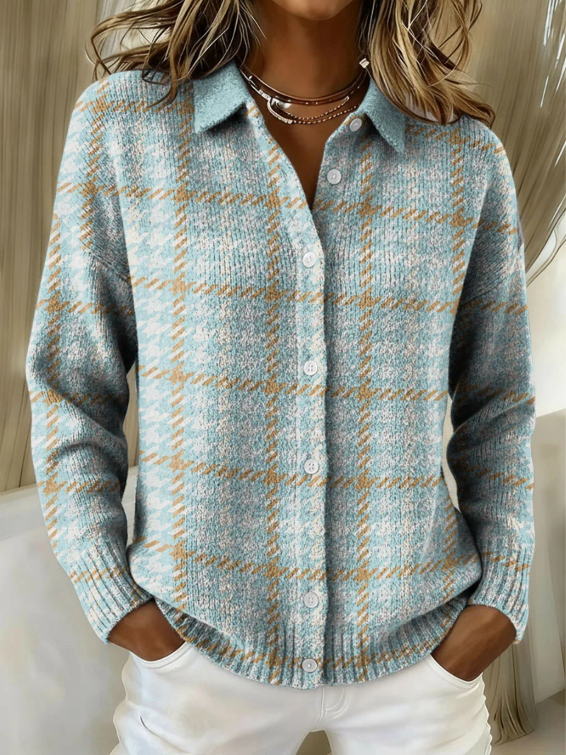 Tara | Rutig hoodie-blus