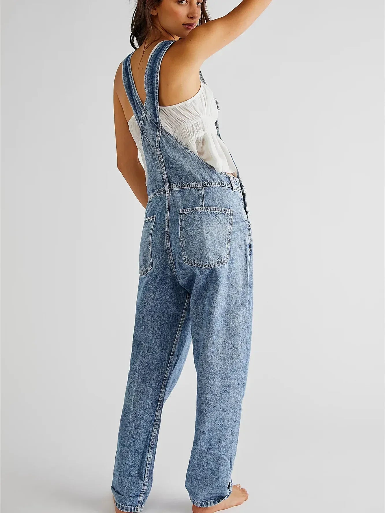 Riley | Klassiska Jeans-hängselbyxor