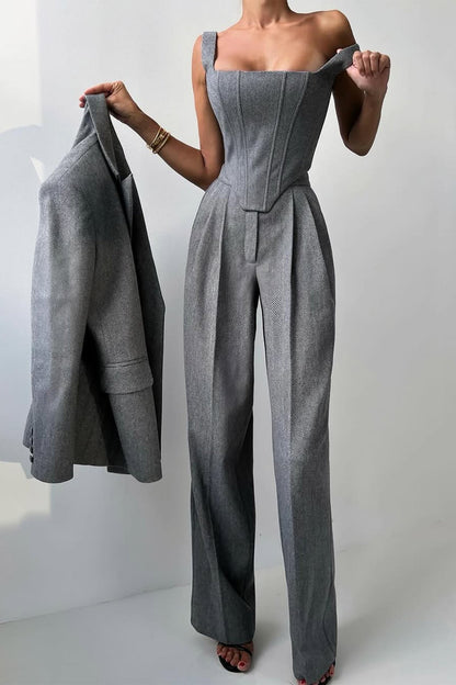 Grace – Tredelat Set med Dubbelknäppt Blazer