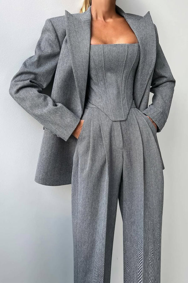 Grace – Tredelat Set med Dubbelknäppt Blazer