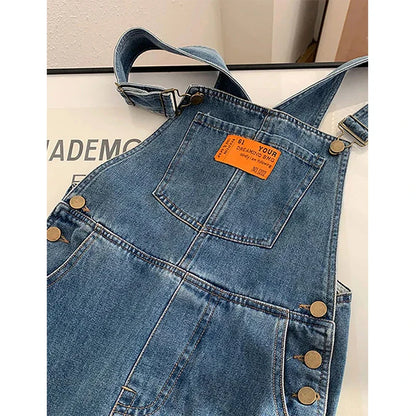 Harper | Jeans-hängselbyxor med Raka Ben