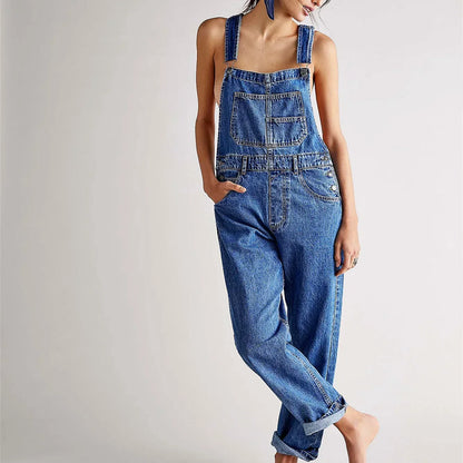 Riley | Klassiska Jeans-hängselbyxor