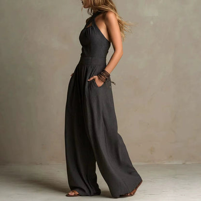Alva | Elegant Jumpsuit med Korsad Halsringning