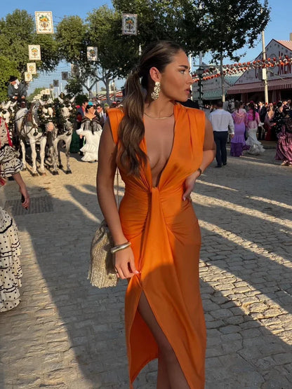 Sophia™ | Elegant Veckad Klänning