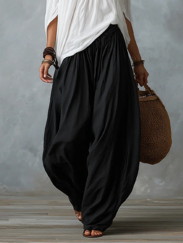 Rocio | Set med Vit Off-shoulder-topp och Utsvängda Lyktbyxor