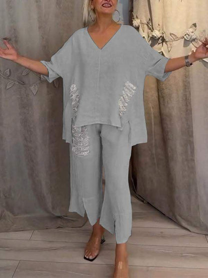Bianca | Elegant Tvådelat Sommarset för Soliga Dagar