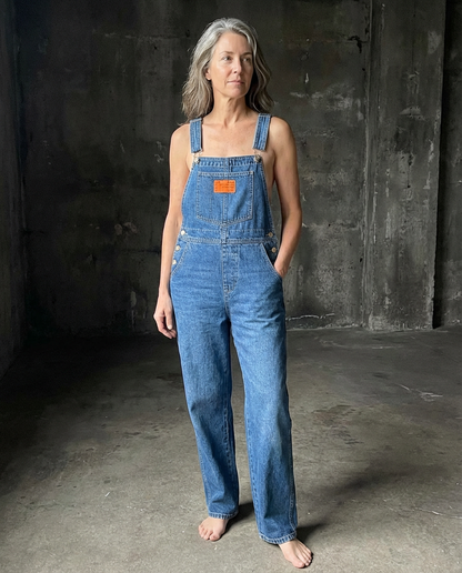 Harper | Jeans-hängselbyxor med Raka Ben