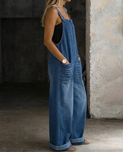 Brooke | Jeans-hängselbyxor med Ficka