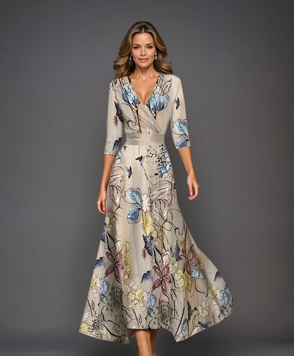 Aria™ | Chic Klänning med Blommönster