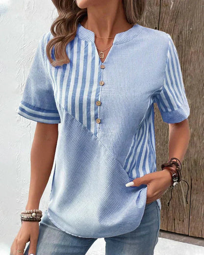 Lila | Randig mjuk blus