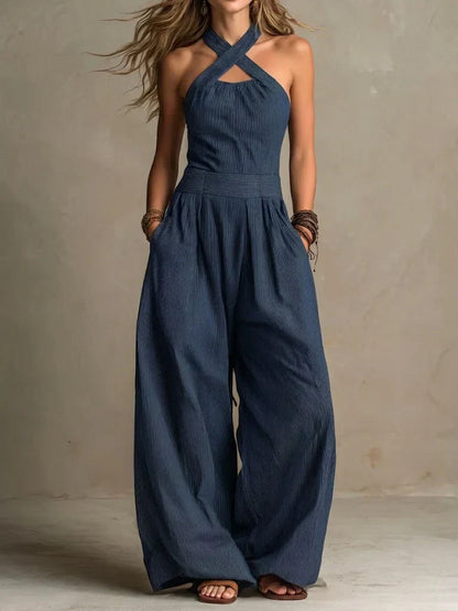 Alva | Elegant Jumpsuit med Korsad Halsringning