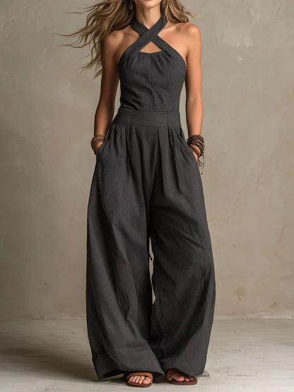 Alva | Elegant Jumpsuit med Korsad Halsringning