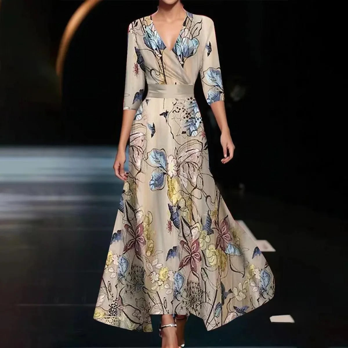 Aria™ | Chic Klänning med Blommönster